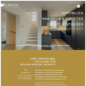 Website Valmacor Immobilien Startseite