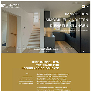 Website Valmacor Immobilien Startseite
