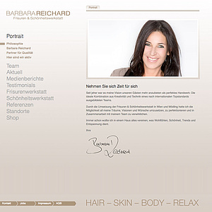 Screenshot: frisurenwerkstatt.at – Startseite